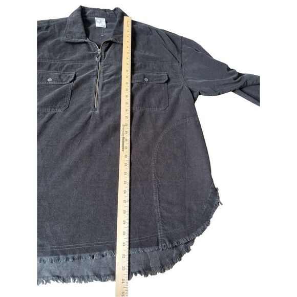 NWOT Aerie Offline Corduroy Quarter Zip Shacket size XL Black - Picture 6 of 11